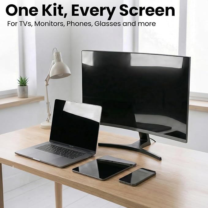 EVEO Screen Wipes - Electronic Wipes, Computer Screen Cleaner Wipes for Electronics | Computer Screen Wipes Phone Wipes & Lens Wipes for PC, Laptop, Phone, Car & More - Microfiber Included (300 Pack)