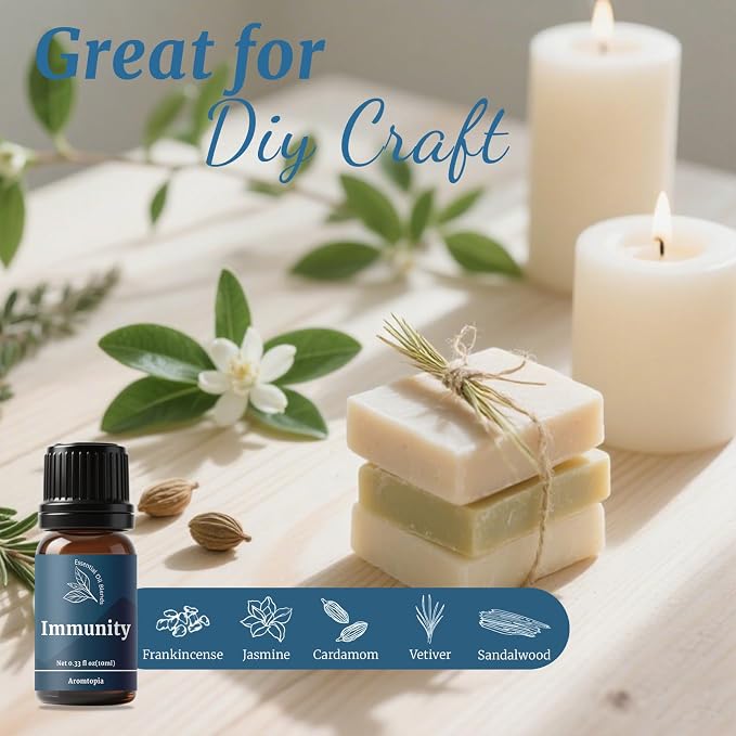 Aromtopia- Well-Being Essential Oil Blend Set, 6 * 10ml Diffuser Oils | Essential Oils for Diffuser, Candle Soap Making Scents