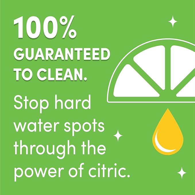 Lemi Shine Natural Dish Detergent Booster - Hard Water Stain Remover - Multi-Use Citric Acid Cleaner - 38 oz