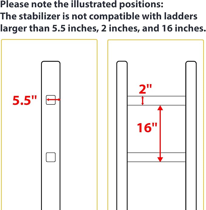 Ladder Stabilizer, Aluminum Alloy Extension Ladder Stabilizer for Roof, Adjustable Ladder Standoff Attachment for Gutters, Windows, Ladder Stabilizers Support
