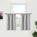 BGment Light Grey Short Curtains 36 Inches Length for Kitchen Cafe - Half Window Drapes with Rod Pocket Small Thermal Insulated Darkening Blinds for Bathroom Bedroom, 2 Panels, 34 x 36 Inch