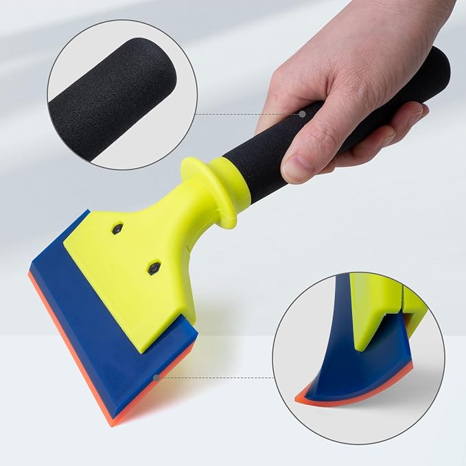 NEWISHTOOL 2 Pack Rubber Squeegee with Nylon Handle Window Tint Tools | Tint Squeegee for Water Removal, Glass Cleaning, PPF Installing and Window Film Application