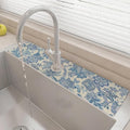 24" X 5.5" Kitchen Sink Splash Guard Faucet Mat Flora Super Absorbent Fast Drying Faucet Guard & Draining Mat Sink Splash Guard Behind Faucet for Kitchen, Bathroom