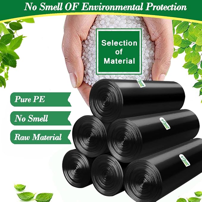 Hommaly 1.2 Gallon 240 pcs Small Black Trash Bags, Strong Garbage Bags, Bathroom Trash Can Bin Liners Unscented, Mini Plastic Bags for Office, Waste Basket Liner, Fit 4.5,5,6 Liters, 0.5,0.8,1,1.2 Gal
