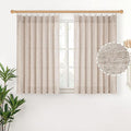 YoungsTex Cafe Linen Curtains 36 Inch Length for Kitchen Window Over Sink, Small Drapes Light Filtering Semi Sheer with Back Tab for Bathroom Window, 2 Panels, 40 X 36 Inch