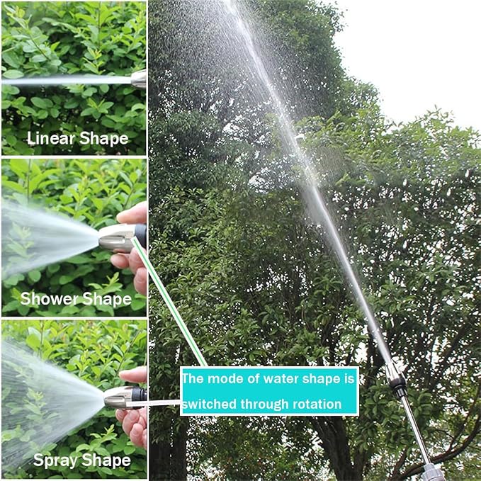Aquoxis Pressure Washer – 15X More Powerful Than Hoses, High Pressure Hose Nozzle, with 360° Rotating for Three Spray Modes, Universal Compatibility (with Foam Pot + 3 Metal Connector)
