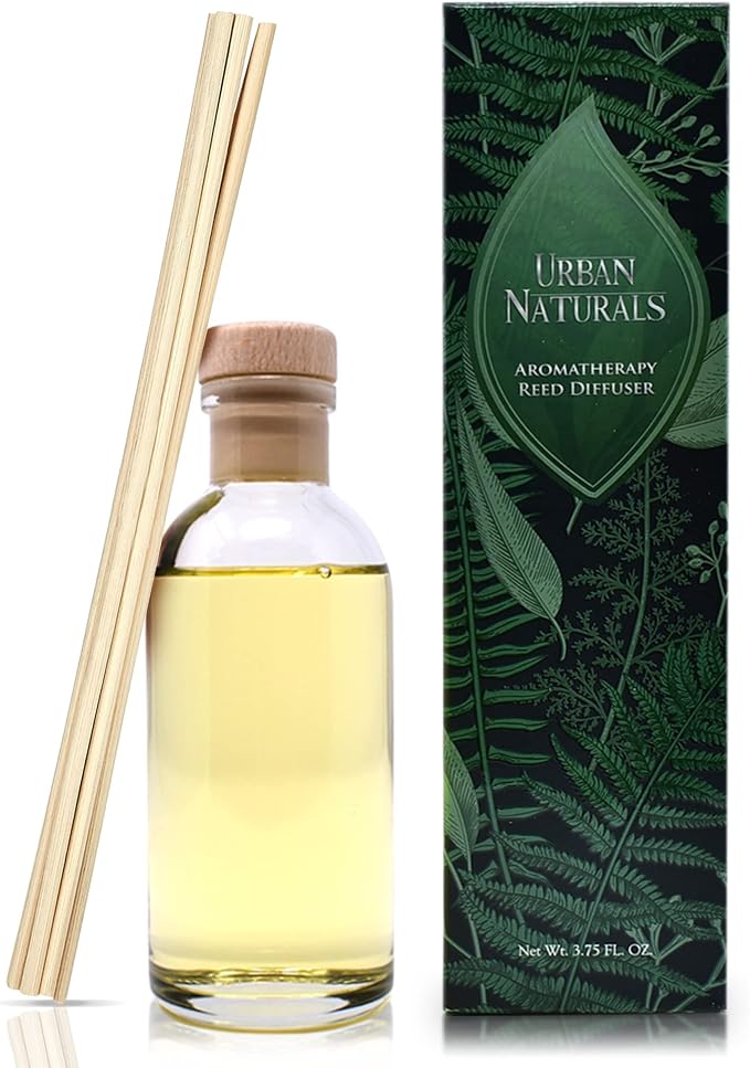 Reed Diffuser Set, Vanilla Lime - Bathroom Shelf Décor | Made with Essential Oils, Zesty Lime, Sweet Cane Sugar, Creamy Vanilla & Tonka Bean, Made in the USA
