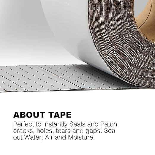 White RV Roof Sealant Tape, 4" x 25' Waterproof Repair Seal Tape – Extra Thick, UV-Resistant, Weatherproof Patch for Permanent Leak Sealing on RVs, Trailers, and Mobile Homes