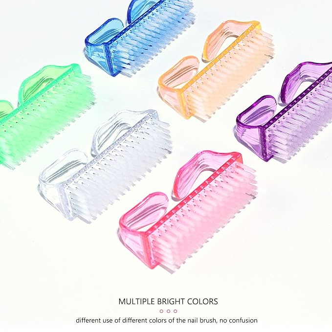 Handle Grip Nail Brush, Nail Cleaning Brushes Pedicure Scrubbing tool, Toes Fingernail Brush Scrub Cleaner kit for Men and Women 10 Pack (Multicolor)