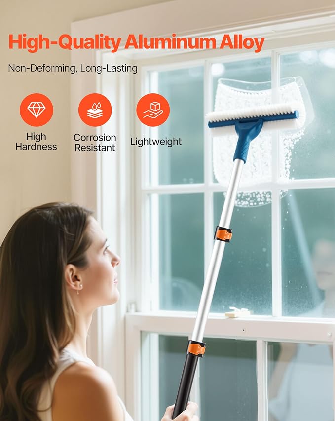 VEVOR Telescopic Extension Pole, 2-4 FT Multi-Purpose Extendable Pole, Sturdy Aluminum Alloy Paint Pole Extension with Flip-Lock Design, High Reach Roller Stick for Painting, Dusting and Cleaning