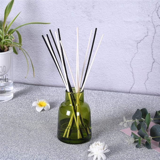 VFULIE 100PCS Reed Diffuser Sticks, Refill Replacement for Aroma Fragranc (100, Black and White)