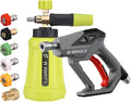 M MINGLE High Pressure Washer Gun Snow Foam Lance, 4000 PSI, 1 Liter | Foam Blaster with 1/4" Quick Connector, Car Wash Foam Cannon Kit with 5 Nozzle Tips & M22 Adapter, Generates Thick Foam