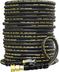 POHIR Pressure Washer Hose 70ft 4500PSI, Power Washer Hose Steel Wire Braided 3/8'' Swivel Quick Connect, 5/16'' ID. Commercial Grade Industrial High Pressure Water Washing Hose