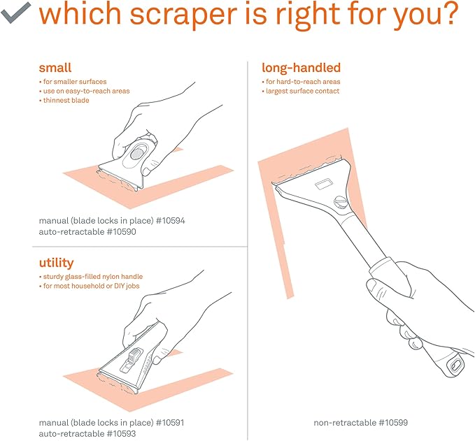 Slice 10593 Regular - Auto-retractable, Utility Scraper, Ceramic Blade Automatically Retracts, Rust Free, Finger Friendly, Soft-Touch Comfort Grips Reduce Strain, 1 Pack
