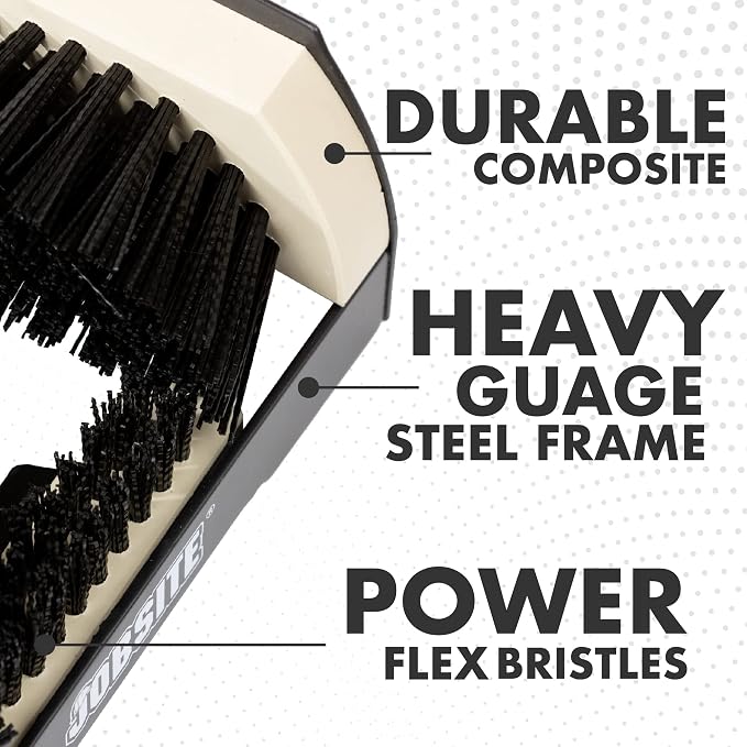 JobSite The Original Boot Scrubber - Includes Stakes for Grass Mounting - All Weather Industrial Shoe Cleaner & Scraper Brush