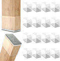 Rectangle Chair Leg Protectors for Hardwood Floors,16 PCS Silicone Covers to Protect Wood Tile Floors Felt Pads Furniture Leg Caps Reduce Noise. Easy to Move. (Clear,2 x 3 Inch, Rectangular)
