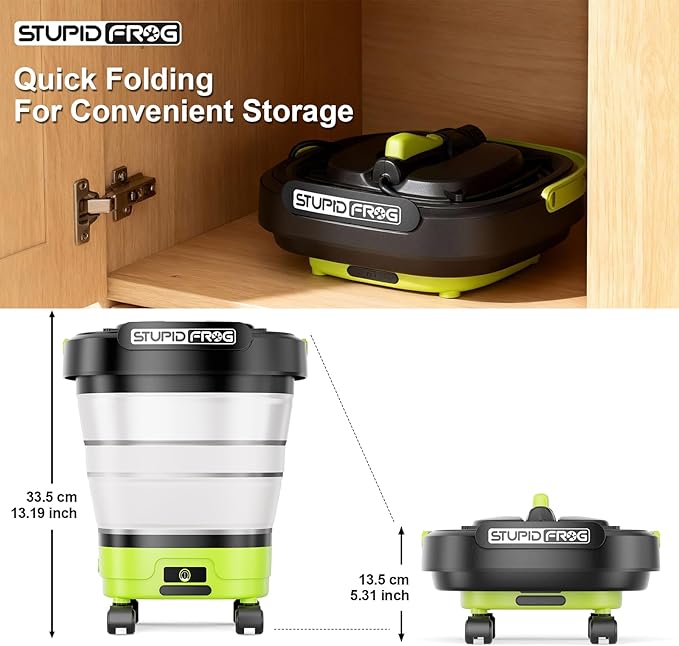 Portable Foldable Max 72 PSI Hand Sprayer | Cordless, 2000mAh Lithium Battery, 4-in-1 Nozzle, 12L Collapsible Bucket, For Outdoor Cleaning, Camping, Gardening