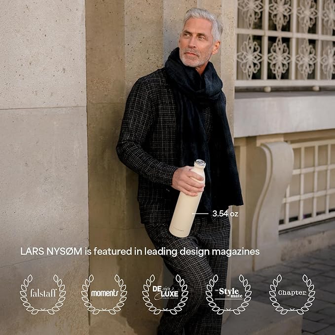 LARS NYSØM Stainless Steel Insulated Water Bottle 12oz 17oz 25oz 34oz 51oz | Insulated Thermo Flask for Hot and Cold Beverages | Leakproof Drinking Bottle (Aqua Turquoise, 11.9oz)
