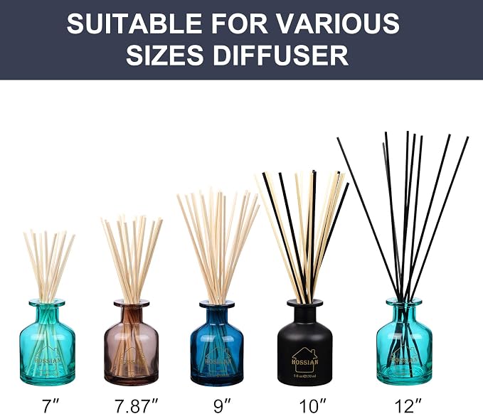 HOSSIAN 150ml/50oz 4PCS Reed Diffuser Bottles,Fragrance Diffuser Empty Bottle with 28pcs Reed Sticks for Home Fragrance Accessories and Women Gift Room,Home,Bathroom Decor (4 Color)