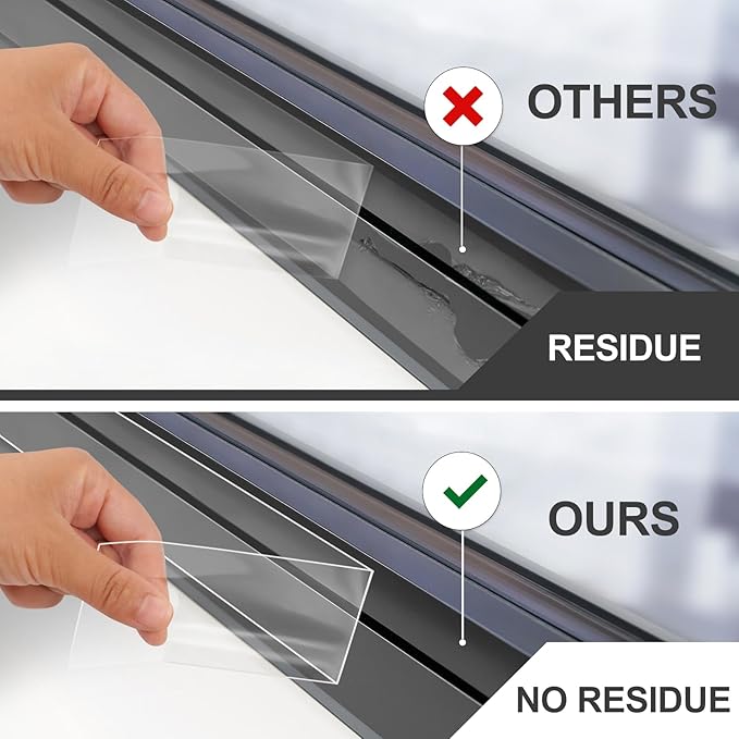 Transparent Window Weather Sealing Tape - 2-Inch x 33 Feet, Airtight Insulation Tape That Blocks Drafts, No Residue Removable Adhesive