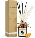 Reed Diffuser Set, Citrus Grove Scent Diffuser with 10 Sticks & Decorative Flower, Long Lasting Diffusers for Home Fragrance, Vintage Decor for Bathroom Bedroom Office Shelf, 5 Fl.oz