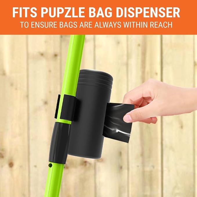 Pupzle Dog Pooper Scooper with Bag Attachment, 40" Long Handle | Dog Poop Scoop for Yard, Large Capacity Swivel Bin and Rake Pooper Scooper, Lavender Scented Bags for Large Dogs (Green)