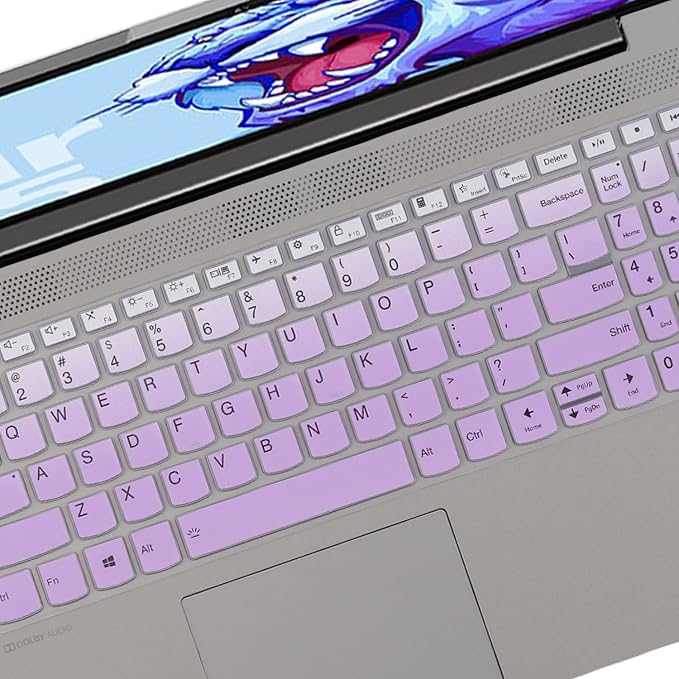 Keyboard Cover for Lenovo Ideapad Flex 5 5i 15.6" 16", IdeaPad Slim 5 5i 15" 16", Lenovo Yoga 7 7i 15.6 16, Yoga Slim 7/IdeaPad Slim 7 15.6, Ideapad 3/Ideapad 5 15.6 17.3, IdeaPad 3i 15 -GPurple
