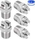 M METERXITY 5-Pack Flat Fan Spray Tip, 110 Degree 1/4BSPT Male Stainless Steel Pressure Washer Nozzles Cleaner Nozzle Replacement W Sealing Tape for Water Guns (2mm Orifice)