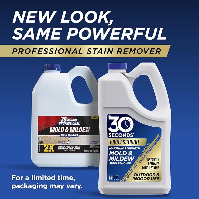 30 SECONDS Pro Mold and Mildew Stain Remover | Scrub Free | Brighter Results Instantly | Ready To Use | 1 Gallon (4 PACK)