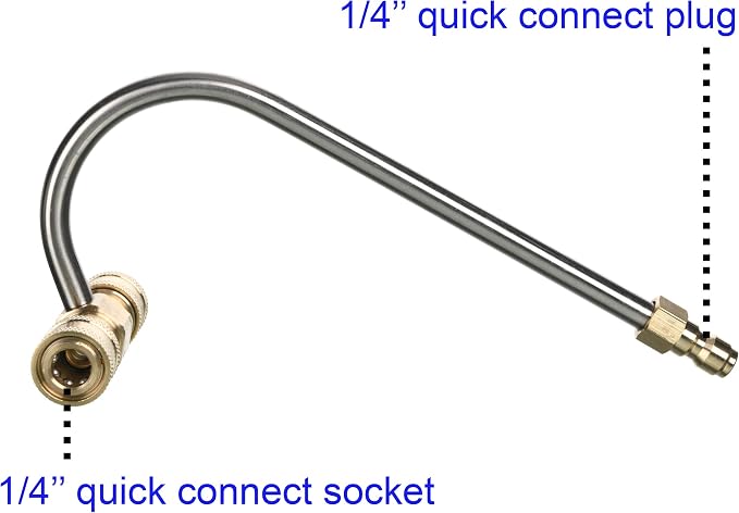 Tool Daily Gutter Cleaner Attachment for Pressure Washer, 4 Nozzles Tips | Angled Extension Wand for Gutter Cleaning, 1/4 Inch Quick Connect, 4000 PSI
