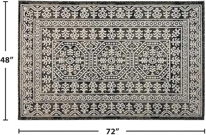 Pilgrim Home and Hearth 19677-1 - 4'x6' Area Rug - Area Rug with Non-Slip Backing, Ideal for Enteryway, Living Room, Bedroom, Kitchen, Bathroom, Laundry Room - Easy Clean, Durable, Low Pile Rug