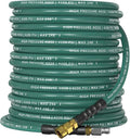 Pressure Washer Hose 50 ft, 4200 PSI Steel-Braided & Durable - Flexible & Kink-Resistant, Power Washer Hose with 3/8" Swivel Quick Connect, Hot/Cold Water Compatible - 50 Foot, Green