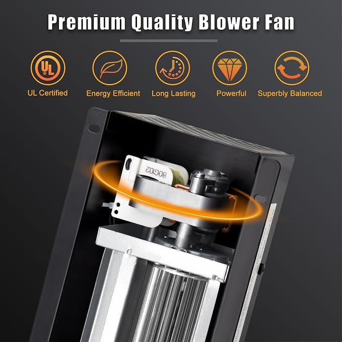 Criditpid PBAR-2427 Fireplace Blower Fan with Thermostat for Pleasant Hearth Vent Free Stove or Wood Burning Stoves, Speed Variable Blower for GHP Group VFS2-PH30DT, VFS2-PH20DT, VFS-PH20DT Fireplace.