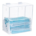 Face Mask Dispenser Box Holder Acrylic Case Hygiene Station with Lid. Countertop/Wall Mount Storage Container for Disposable Masks, Gloves, Napkins, Hairnets, Shoe Covers. Clear