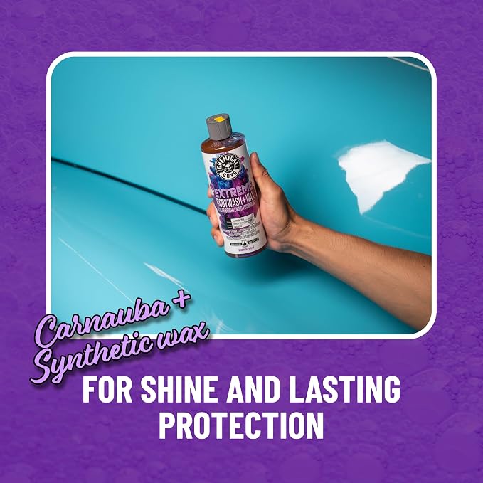 Chemical Guys, Extreme Bodywash & Wax Car Wash Soap, 1 Gallon | Thick clinging foam in cannons, guns or buckets, carnauba adds gloss, gentle on wax and sealant, grape scent