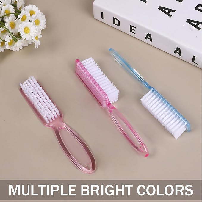6 PCS Handle Grip Nail Brush,Hand Fingernail Cleaner Brush Manicure Tools Scrub Cleaning Brushes for Toes and Nails Cleaner (Multicolor)