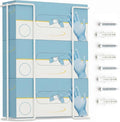 Triple Glove Box Holder for Wall Mount, Metal Dispenser - PERFORMORE | Disposable Glove Dispenser, Holds 3 Boxes, Powder-Coated Wire Rack, Fits Tissue Boxes, Hardware Included, White