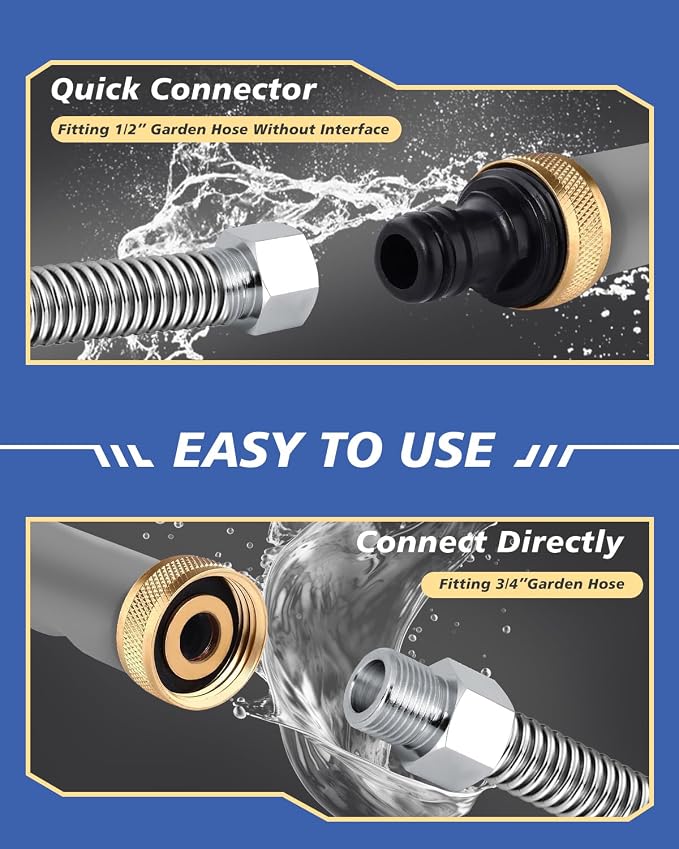 2026 Upgraded Jet Nozzle Power Washer for Garden Hose, 2-In-1 High Pressure Wand with 2 Different Nozzles and Quick Connectors, High Pressure Washer Tools For Patio Car Pet Window Washing (gray)