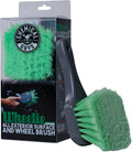 Chemical Guys, Wheelie Wheel & Exterior Brush for Rims & Tires, Soft, Green | Soft synthetic bristles clean rims, tires, grilles and emblems, safe on all wheel finishes with an easy grip