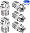 M METERXITY 5-Pack Flat Fan Spray Tip, 95 Degree 1/4BSPT Male Stainless Steel Pressure Washer Nozzles Cleaner Nozzle Replacement W Sealing Tape for Water Guns (3.6mm Orifice)