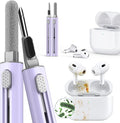 Inesore Multi Cleaning Kit for AirPods & All Bluetooth Earbuds (Purple) | 3-in-1 Design with Brush,Sponge & Metal Tip, Airpod Cleaning, Phone Cleaner, Earbud Cleaning, Electronic Device Cleaning Tool
