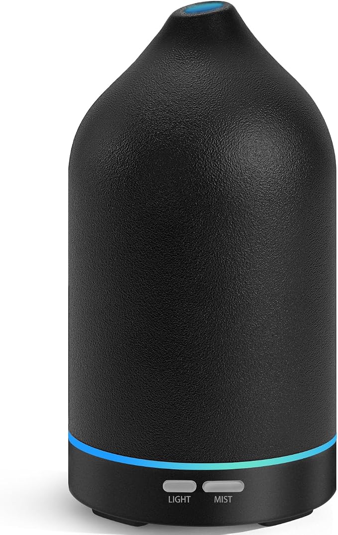 URPOWER 120mL Ceramic Essential Oil Diffuser Quiet Diffusers for Home | Sleek Ceramic Design with Ultrasonic Mist, 2 Mist Modes and Ambient LED Lighting Brings Comfort to Your Daily Routine