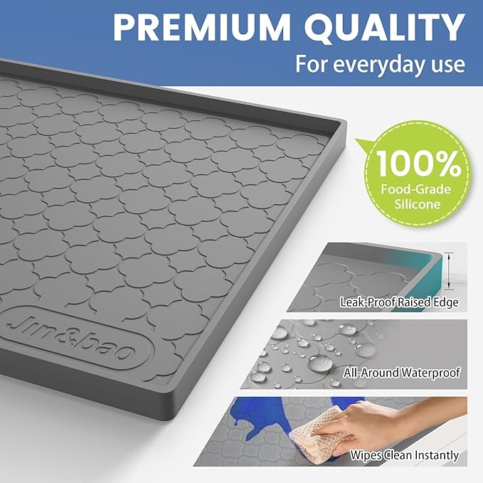 Jin&Bao Waterproof Under Sink Mat 31" x 22", Thick Silicone Mat Cabinet Protector for Kitchen and Bathroom, Shelf Liner, Home Organizer and Storage, Multipurpose Tray for Gadgets and Essentials