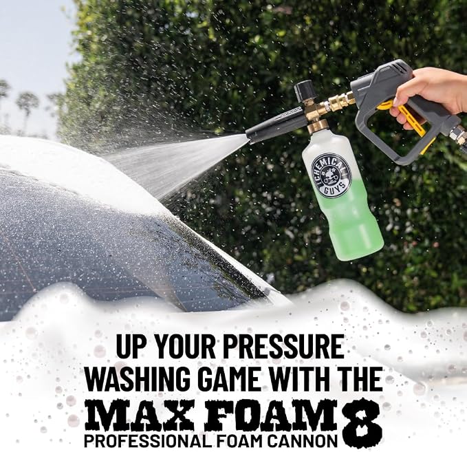 Chemical Guys, TORQ Max Foam 8 Cannon & Honeydew Snow Foam Kit, 1 Gallon | High-foaming cannon paired with a gallon of honeydew snow foam for thick, clinging, scratch-free suds
