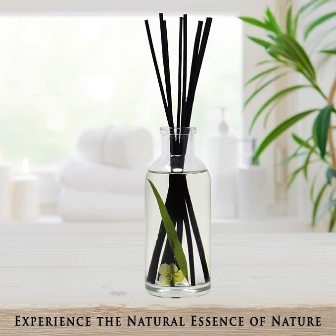 Reed Diffuser Set, Lemongrass Verbena - Bathroom Shelf Décor | (REFRESH and RENEW) Mind & Body Aromatherapy Collection, Essential Oil Botanical Room Scent