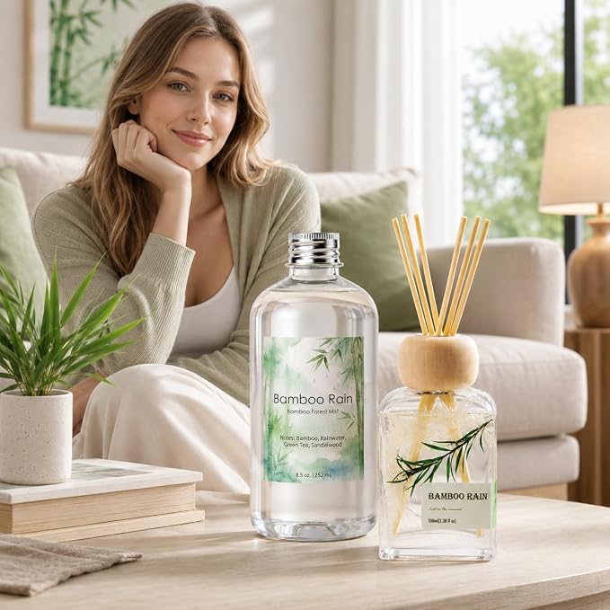 Bamboo Diffuser Oil Refill, 8.5 Fl Oz | Luxury Hotel-inspired ,Fragrance Oil for Reed diffusers, Room Sprays, Humidifier,Aroma Diffusers