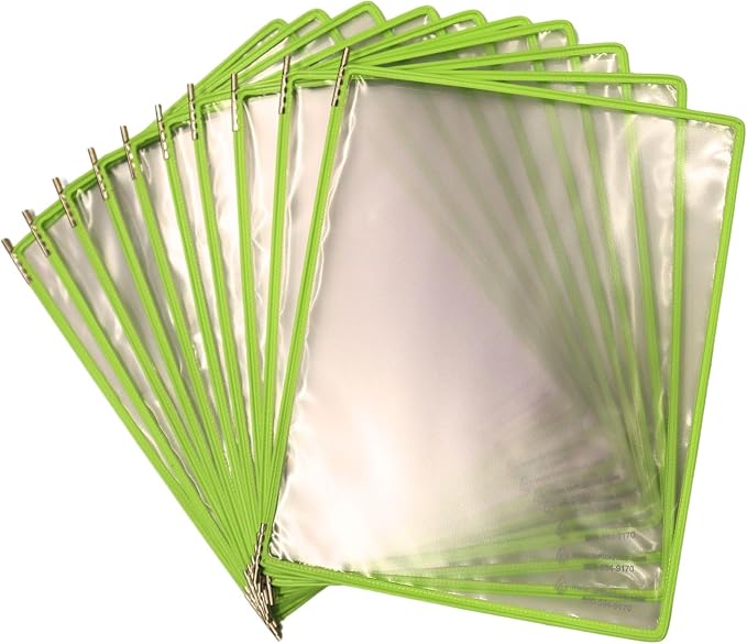 Tarifold Adjustable Floor Reference Display Stand, Fluorescent Green | 10 double-sided pockets hold 20 letter-size sheets, adjustable floor stand, durable metal bracket, easy to assemble