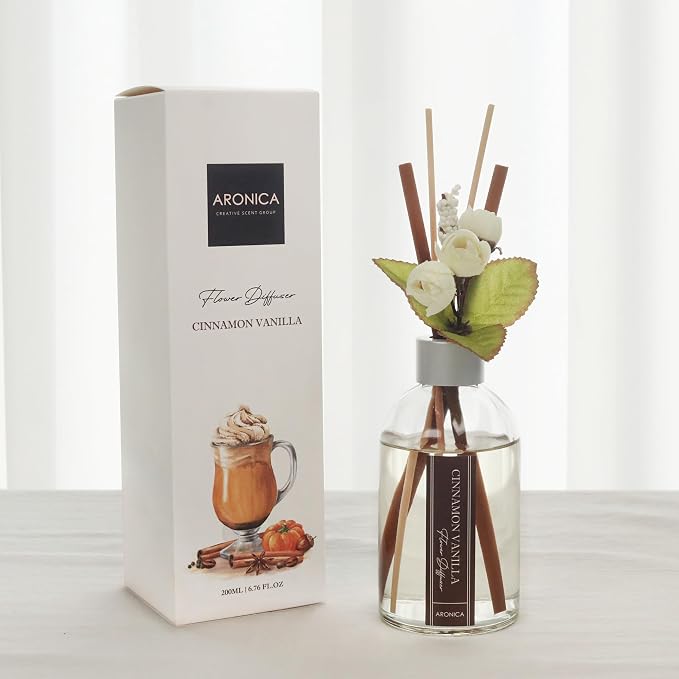 Cinnamon Scent Diffuser Kitchen, Office Decorations Cinnamon Vanilla Scent Flower Reed Diffuser, Christmas Room Stick Scent, Work Cubicle Scent, Korean Kitchen Window Decor, Air Freshener