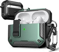 for AirPods Pro 2 Case with Lock Magnetic Lid, Green | Compatible with AirPods Pro 2nd Generation and AirPods Pro 1st Generation (2019) Case with Cleaner Kit & Carabiner, MagSafe