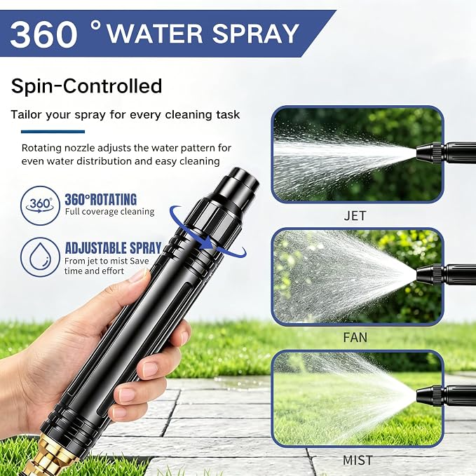 12 Pcs Heavy Duty Adjustable Twist Hose Nozzle Jet Sweeper Nozzle，Home High Pressure Car Wash Water Gun，Pressure Power Washer Nozzle for Garden Hose & Outdoor Cleaning